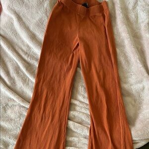 Wild Fable Burnt Orange Ribbed Flare Pants